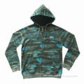 Men's allover printed full zip hoodie, with metal front zipper